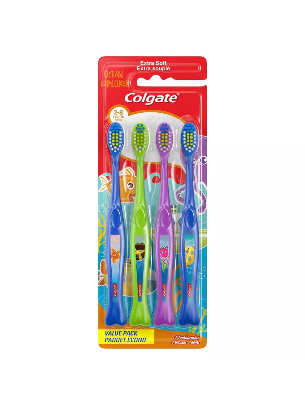 Colgate Extra Soft Kids Toothbrushes Value Pack, Ages 2-8, Ocean Explorer De